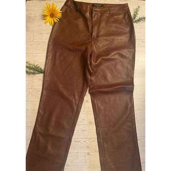 Marc New York Andrew Marc Women’s Faux Leather Pants Brown Size 10 - Picture 7 of 8